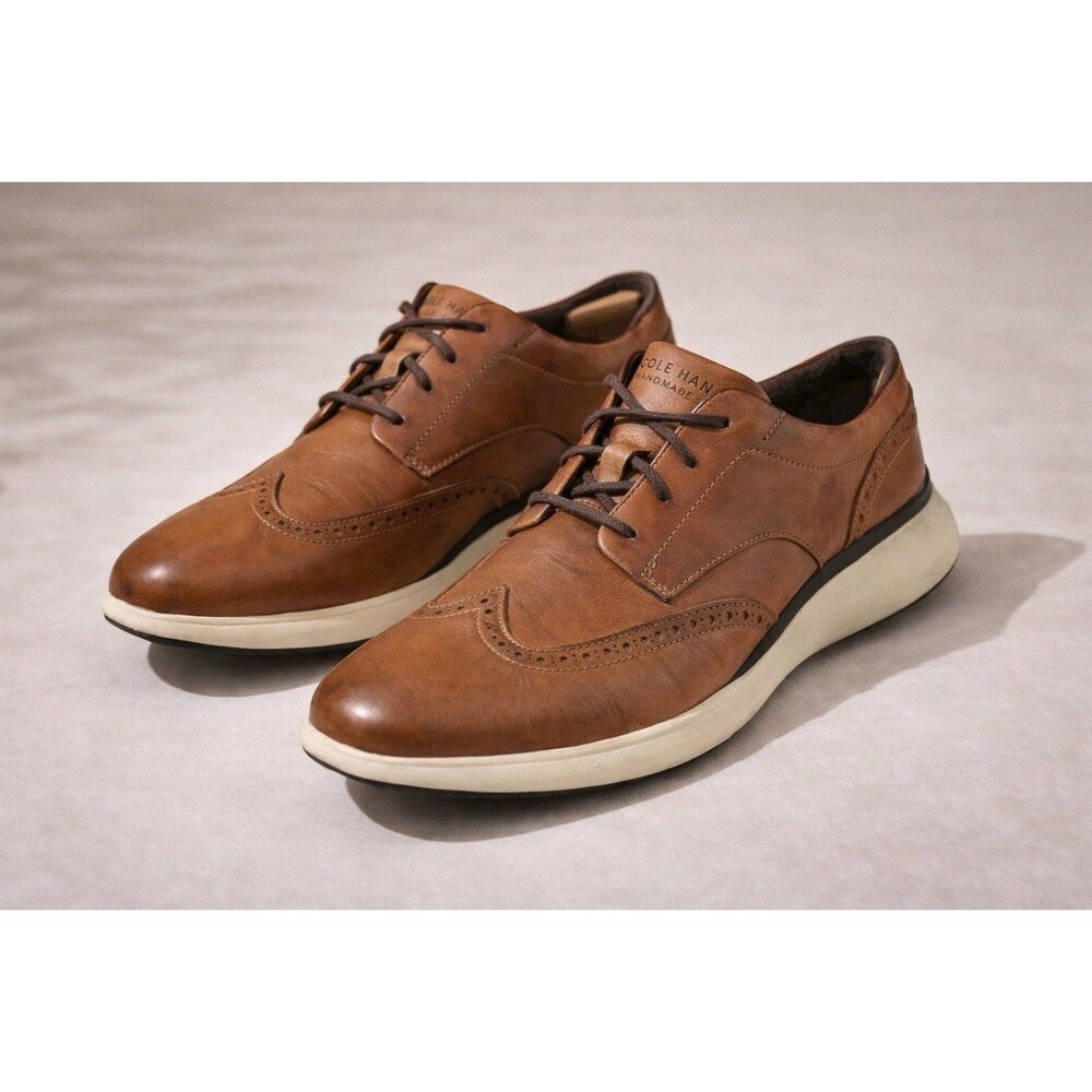 Cole Haan Handmade Mens Brown Leather Wingtip Oxford Sneakers 12